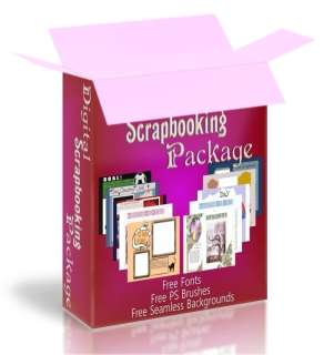 Digital Scrapbooking Package on DVD + Free Software, Fonts, Embellishments, Etc